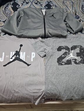 Jordan Gray Jumpman Tee and Zip Jacket Set
